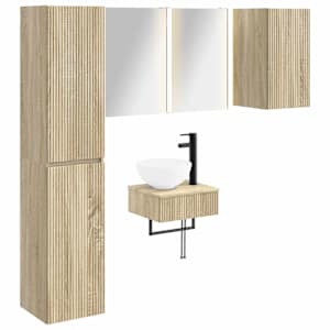 Sada koupelnového nábytku 5 pcs Dub sonoma - obrázek 2