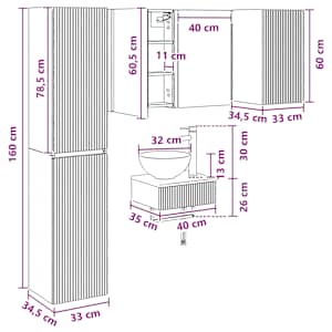Sada koupelnového nábytku 5 pcs Betonově šedá - obrázek 15