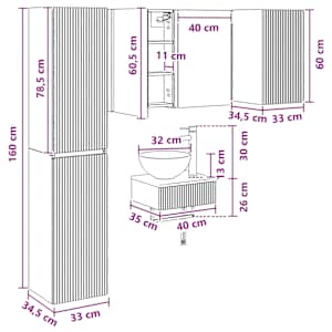 Sada koupelnového nábytku 5 pcs Šedý Sonoma - obrázek 15