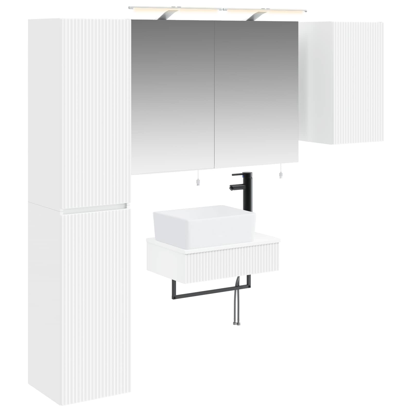 Komplet pohištva za kopalnico 5 pcs Bela