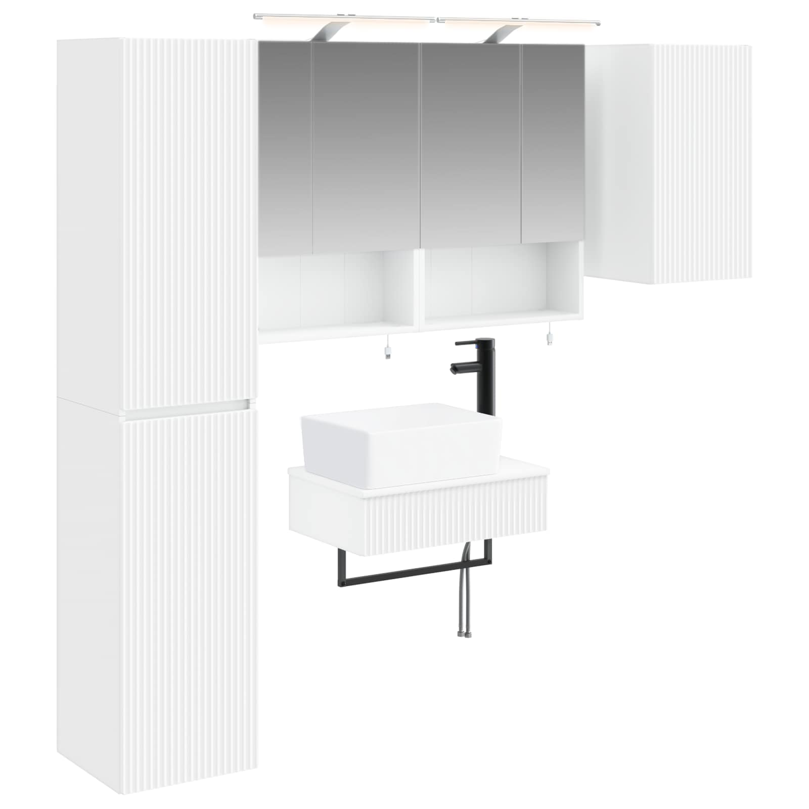 Komplet pohištva za kopalnico 5 pcs Bela