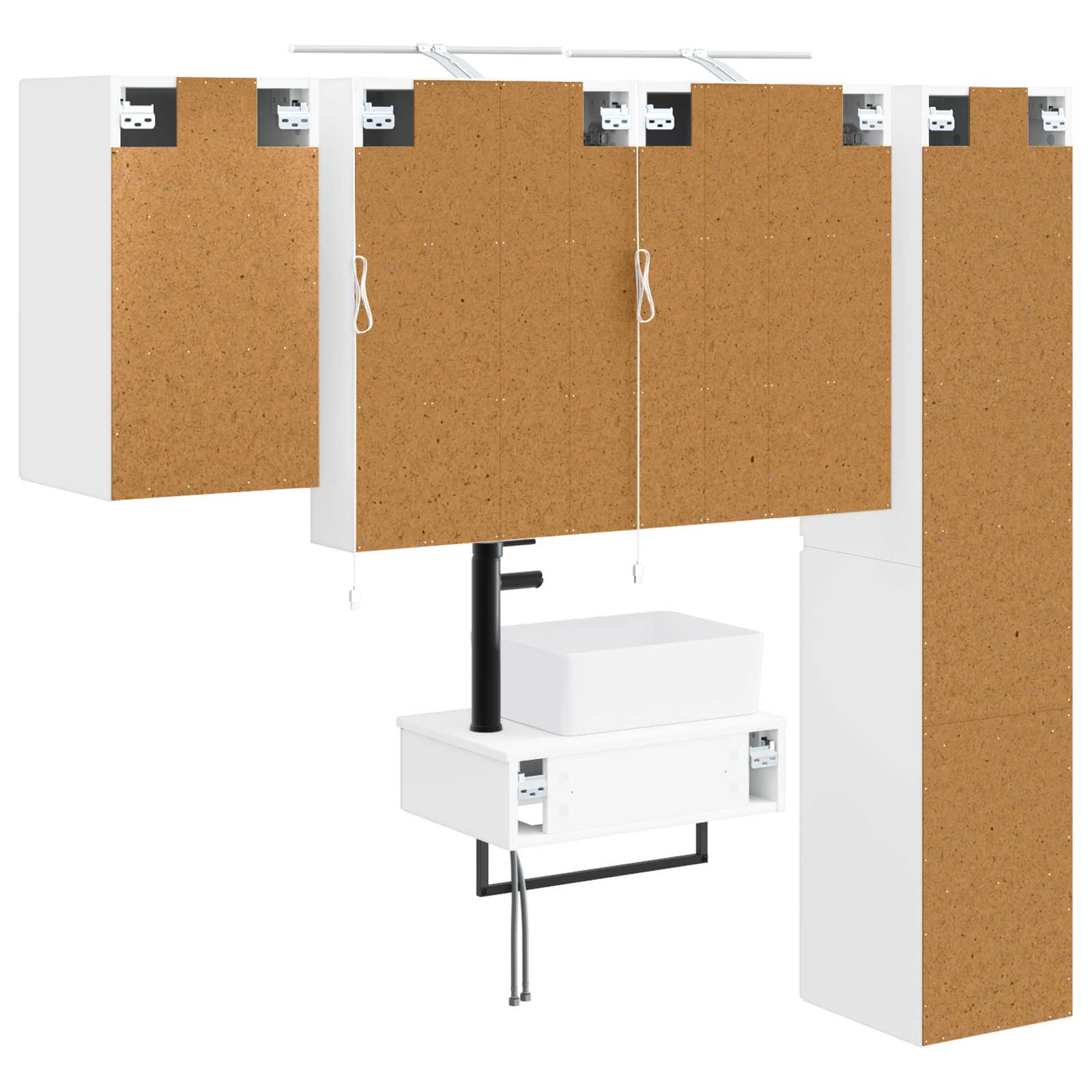 Komplet pohištva za kopalnico 5 pcs Bela - slika 7