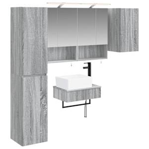Komplet pohištva za kopalnico 5 pcs Siva Sonoma
