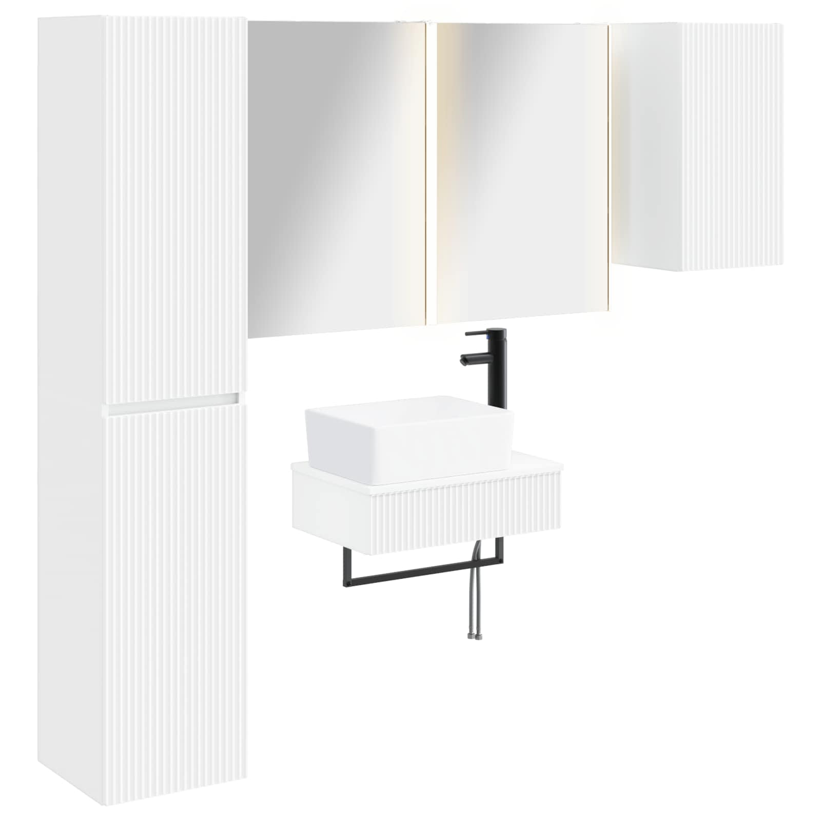 Komplet pohištva za kopalnico 5 pcs Bela