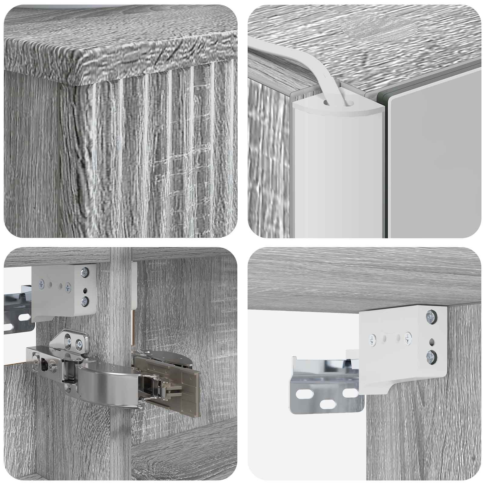 Komplet pohištva za kopalnico 5 pcs Siva Sonoma - slika 8