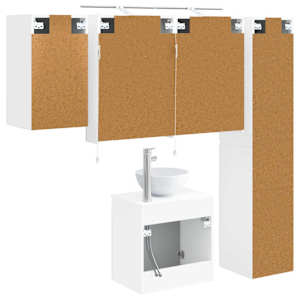 Sada koupelnových skříněk 5 pcs Bílá 50 x 14,5 x 70 cm - obrázek 9