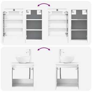 Sada koupelnových skříněk 5 pcs Bílá 50 x 14,5 x 70 cm - obrázek 14