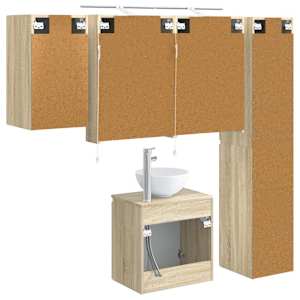Sada koupelnových skříněk 5 pcs Dub sonoma 50 x 14,5 x 70 cm - obrázek 9