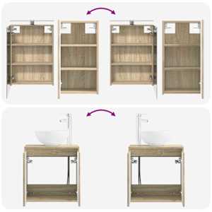 Sada koupelnových skříněk 5 pcs Dub sonoma 50 x 14,5 x 70 cm - obrázek 14