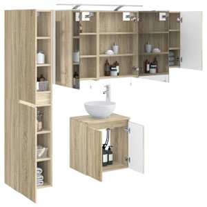 Sada koupelnových skříněk 5 pcs Dub sonoma 50 x 14,5 x 70 cm - obrázek 3