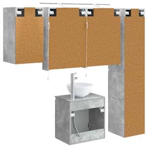 Sada koupelnových skříněk 5 pcs Betonově šedá 50 x 14,5 x 70 cm - obrázek 9
