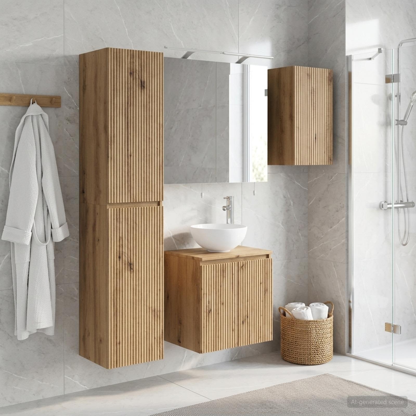 vidaXL Badezimmerschrank-Set 5 pcs Artisan-Eiche 50 x 14,5 x 70 cm