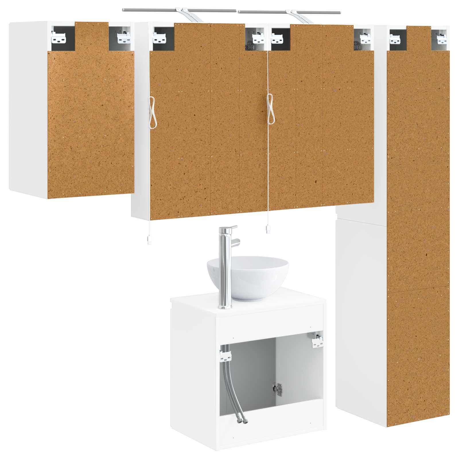 Badrumsskåpsset 5 pcs Konstruerat trä
