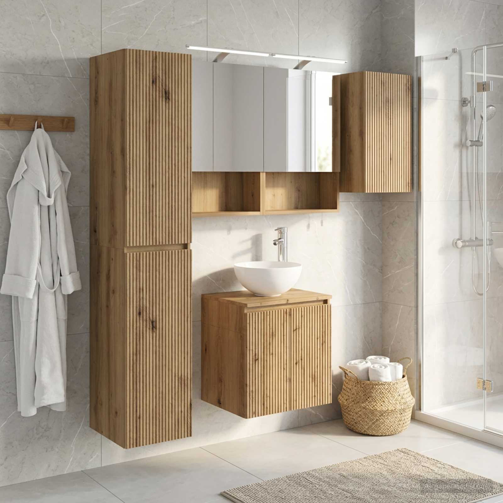 vidaXL Badezimmerschrank-Set 5 pcs Artisan-Eiche 50 x 14,5 x 70 cm