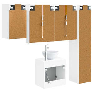 Sada koupelnových skříněk 5 pcs Bílá 53 x 15,5 x 70 cm - obrázek 9