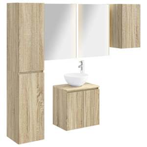 Sada koupelnových skříněk 5 pcs Dub sonoma 53 x 15,5 x 70 cm - obrázek 2
