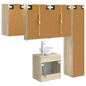 Sada koupelnových skříněk 5 pcs Dub sonoma 53 x 15,5 x 70 cm - obrázek 9