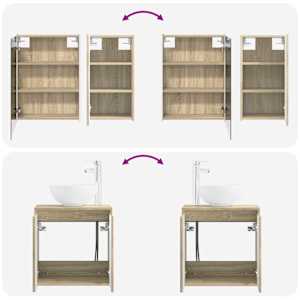 Sada koupelnových skříněk 5 pcs Dub sonoma 53 x 15,5 x 70 cm - obrázek 14
