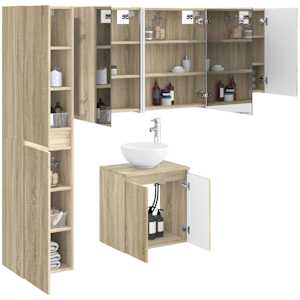 Sada koupelnových skříněk 5 pcs Dub sonoma 53 x 15,5 x 70 cm - obrázek 3