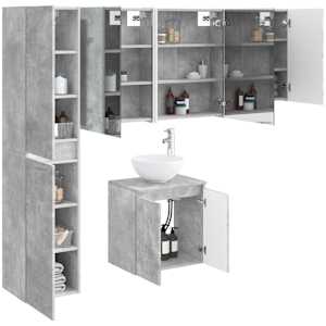 Sada koupelnových skříněk 5 pcs Betonově šedá 53 x 15,5 x 70 cm - obrázek 3