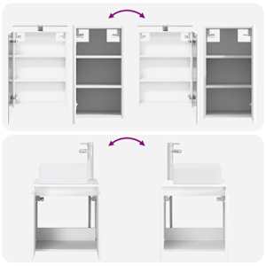 Sada koupelnových skříněk 5 pcs Bílá 50 x 14,5 x 70 cm - obrázek 14