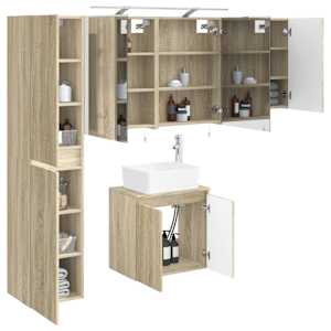 Sada koupelnových skříněk 5 pcs Dub sonoma 50 x 14,5 x 70 cm - obrázek 3