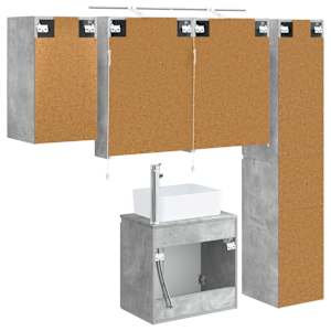 Sada koupelnových skříněk 5 pcs Betonově šedá 50 x 14,5 x 70 cm - obrázek 9