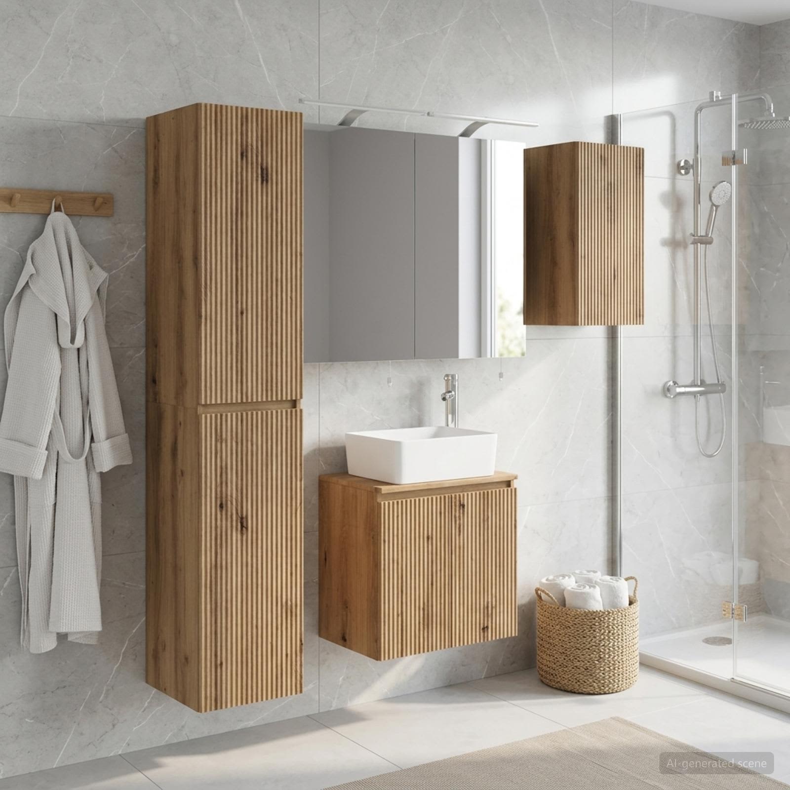 vidaXL Badezimmerschrank-Set 5 pcs Artisan-Eiche 50 x 14,5 x 70 cm