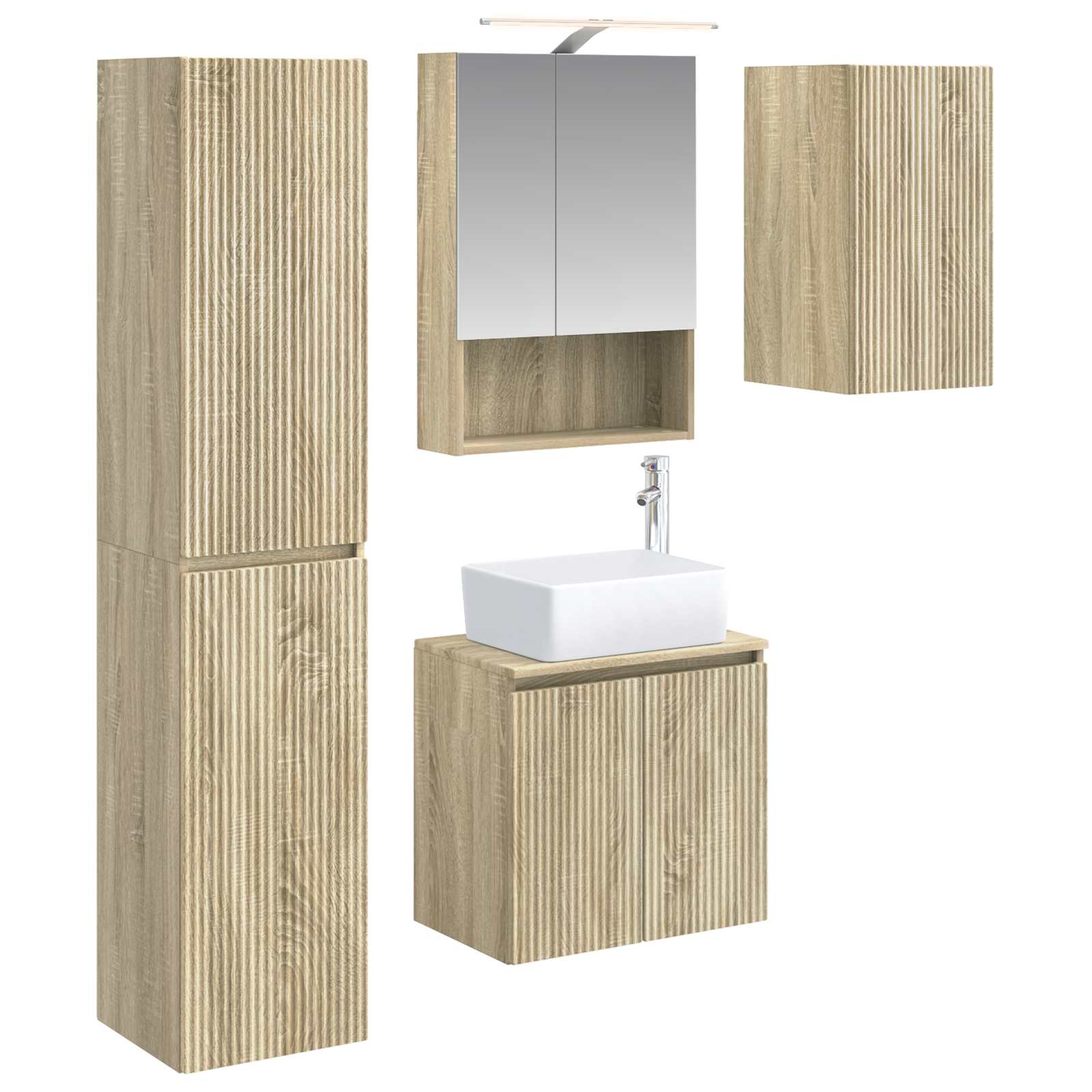 Vannitoa kapikomplekt 5 pcs Sonoma tamm 50 x 14,5 x 70 cm