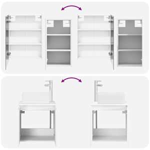 Sada koupelnových skříněk 5 pcs Bílá 53 x 15,5 x 70 cm - obrázek 14