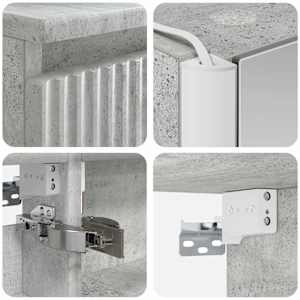 Sada koupelnových skříněk 5 pcs Betonově šedá 53 x 15,5 x 70 cm - obrázek 10