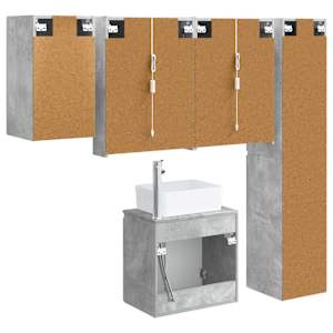 Sada koupelnových skříněk 5 pcs Betonově šedá 53 x 15,5 x 70 cm - obrázek 9