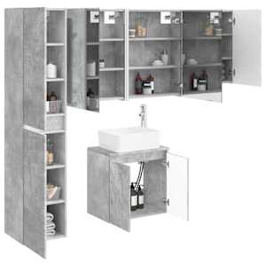Sada koupelnových skříněk 5 pcs Betonově šedá 53 x 15,5 x 70 cm - obrázek 3