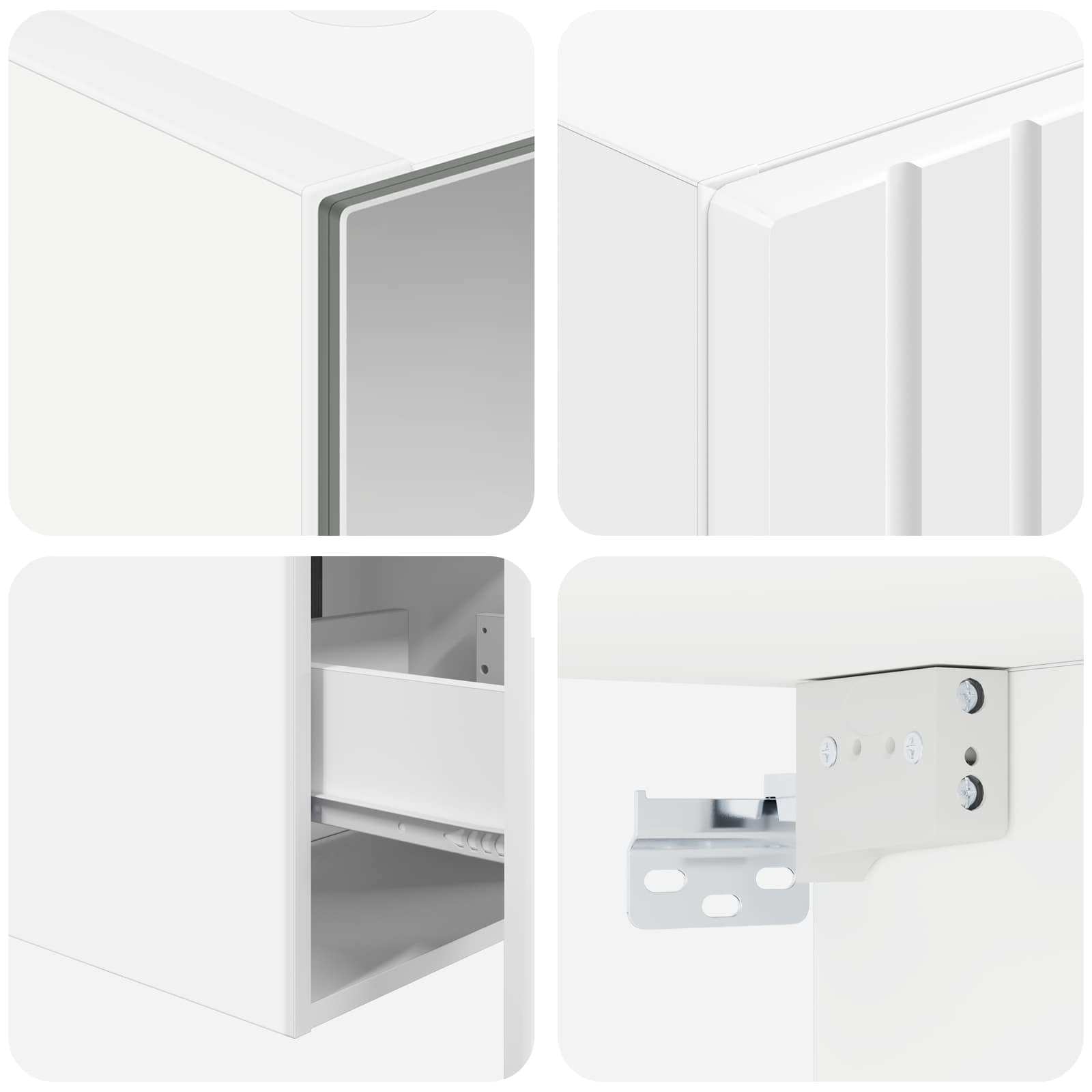 Badkamerkastenset 5 pcs Wit 40 x 10,5 x 60,5 cm Bewerkt hout - Afbeelding 8
