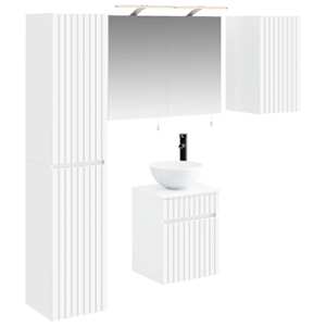 Sada koupelnových skříněk 5 pcs Bílá 40 x 10,5 x 60,5 cm - obrázek 2