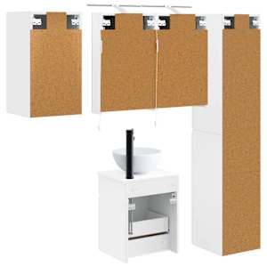 Sada koupelnových skříněk 5 pcs Bílá 40 x 10,5 x 60,5 cm - obrázek 9