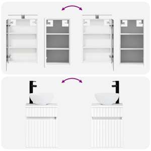 Sada koupelnových skříněk 5 pcs Bílá 40 x 10,5 x 60,5 cm - obrázek 14