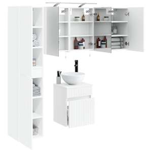 Sada koupelnových skříněk 5 pcs Bílá 40 x 10,5 x 60,5 cm - obrázek 3
