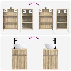 Sada koupelnových skříněk 5 pcs Dub sonoma 40 x 10,5 x 60,5 cm - obrázek 14