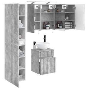 Sada koupelnových skříněk 5 pcs Betonově šedá - obrázek 3