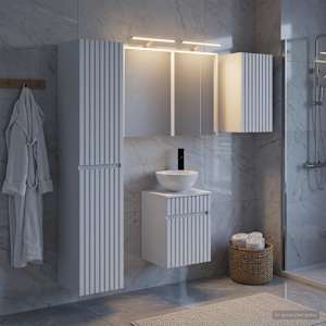 Sada koupelnových skříněk 5 pcs Bílá 43 x 16 x 62,5 cm