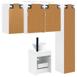 Sada koupelnových skříněk 5 pcs Bílá 43 x 16 x 62,5 cm - obrázek 9