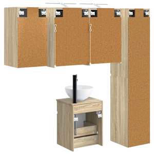 Sada koupelnových skříněk 5 pcs Dub sonoma 43 x 16 x 62,5 cm - obrázek 9