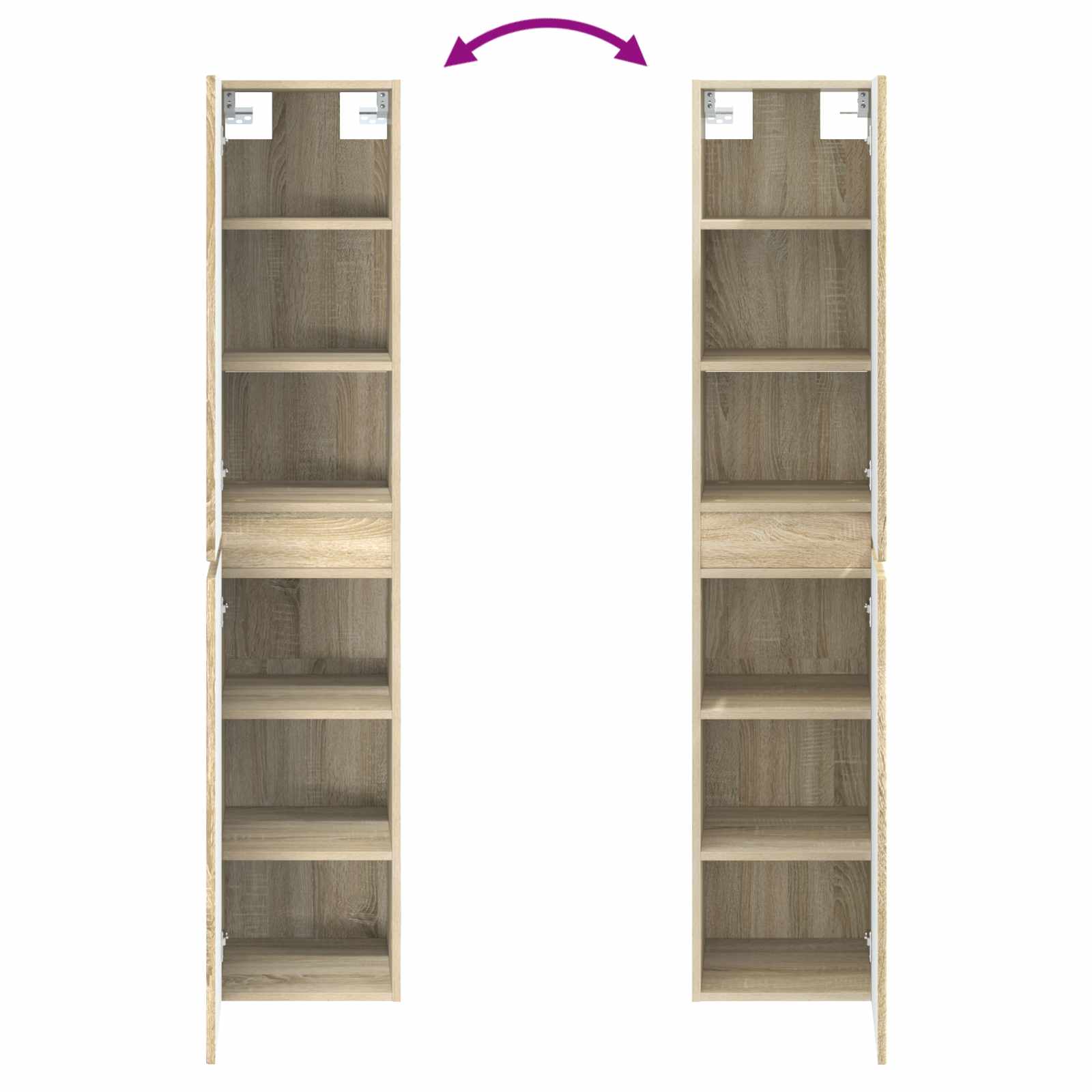 Badkamerkastenset 5 pcs Sonoma Eiken 43 x 16 x 62,5 cm - Afbeelding 11