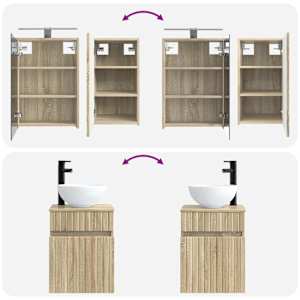 Sada koupelnových skříněk 5 pcs Dub sonoma 43 x 16 x 62,5 cm - obrázek 14