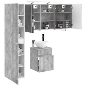 Sada koupelnových skříněk 5 pcs Betonově šedá 43 x 16 x 62,5 cm - obrázek 3
