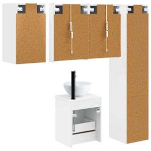 Sada koupelnových skříněk 5 pcs Bílá 43 x 11,5 x 60,5 cm - obrázek 9