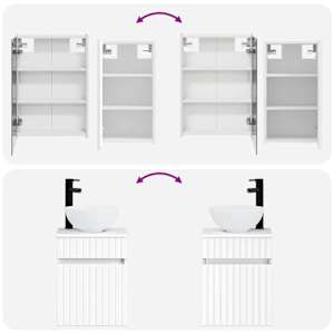 Sada koupelnových skříněk 5 pcs Bílá 43 x 11,5 x 60,5 cm - obrázek 14