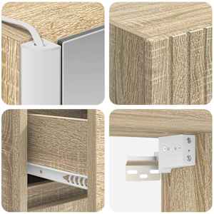 Sada koupelnových skříněk 5 pcs Dub sonoma 43 x 11,5 x 60,5 cm - obrázek 10