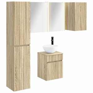 Sada koupelnových skříněk 5 pcs Dub sonoma 43 x 11,5 x 60,5 cm - obrázek 2
